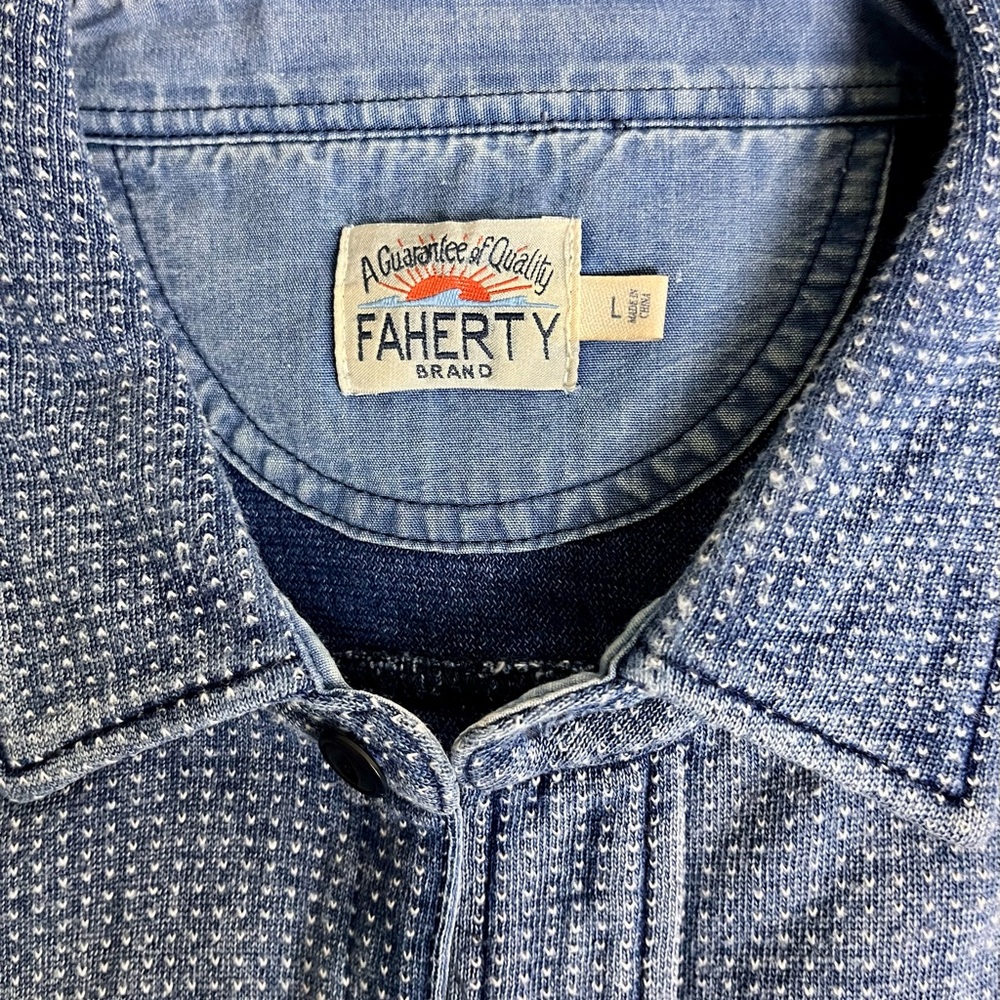 Faherty Blue Textured Shirt